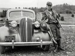 December 1937. "Deer hunter. Huntingdon County, Pennsylvania." Medium format acetate negative by Arthur Rothstein. View full size.