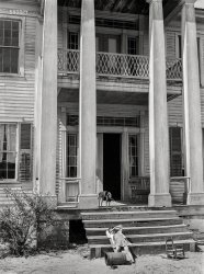 &nbsp; &nbsp; &nbsp; &nbsp; The Solomon Siler House in Pike County, Alabama.
May 1939. "Old home in Alabama built about 1850 called 'Silver Place,' owned by Mr. Frazier, now rented by two families." Medium format negative by Marion Post Wolcott for the Farm Security Administration. View full size.