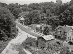 July 1941. "Bridgeport, Wisconsin." Namesake of the Bridgeport Bridge. Medium format acetate negative by John Vachon for the Farm Security Administration. View full size.