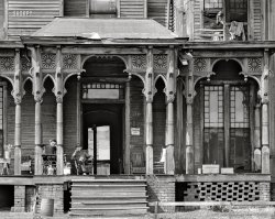 March 1936. "Detail of boardinghouse. Birmingham, Alabama." 8x10 inch nitrate negative by Walker Evans for the U.S. Resettlement Administration. View full size.