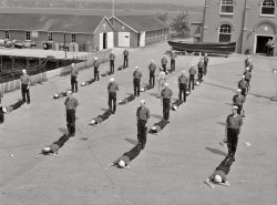 July 1942. "Hoffman Island, merchant marine training center off Staten Island, New York. Class in artificial respiration." Acetate negative by John Vachon. View full size.