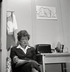 May 1943. Arlington, Va. "Idaho Hall, Arlington Farms, a residence for women working in government for the duration of the war." Medium format nitrate negative by Esther Bubley for the Office of War Information. View full size.