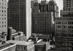 Spring 1939. "Philadelphia, Pennsylvania. Downtown buildings near Walnut and Broad streets, looking east." Medium format nitrate negative by Paul Vanderbilt for the Farm Security Administration. View full size.