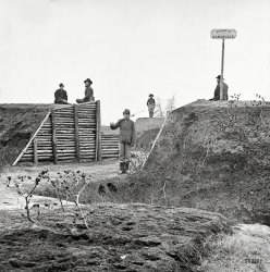 1864. "Point of Rocks, Virginia (vicinity). Redoubt 'Zabriskie' on Appomattox River." Civil War glass negative collection, Library of Congress. View full size.