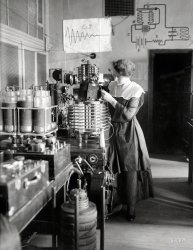 New York, 1917. "Helen Campbell." A Hunter College student licensed as a wireless operator during World War I. Bain News Service. View full size.