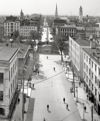 Savannah, Georgia, circa 1901. "Bull Street." Glass negative by William Henry Jackson, Detroit Publishing Company. View full size.