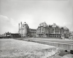 The Jersey Shore circa 1905. "Marlborough-Blenheim Hotel, Atlantic City." 8x10 inch dry plate glass negative, Detroit Publishing Company. View full size.