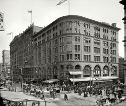 Philadelphia circa 1905. "Gimbel Brothers store, Market and 9th." 8x10 inch dry plate glass negative, Detroit Publishing Company. View full size.
