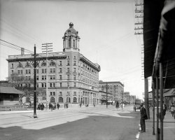 Circa 1908. "Atlantic Avenue -- Atlantic City, N.J." The business end of A.C. 8x10 inch dry plate glass negative, Detroit Publishing Company. View full size.