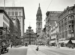 Philadelphia City Hall ca. 1910. "Market St. west from 12th." An embarrassment of riches for you signage buffs. 8x10 inch glass negative. View full size.