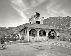 Mount Lowe, California, circa 1913. "Powerhouse and incline station, Mount Lowe Railway." Our third look at the workings of this scenic railway (First, Second) in the San Gabriel Mountains outside Los Angeles. View full size.