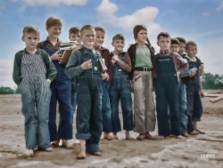 Colorized version of this Shorpy image. View full size.
